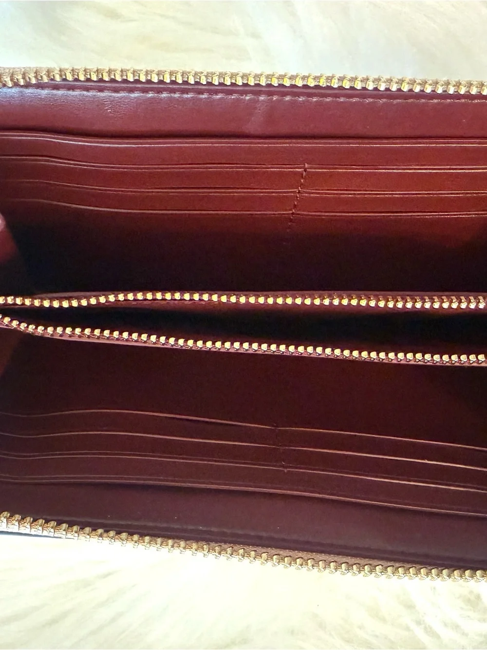 Coach Accordion Zip Wallet Nostalgic Bundle Floral Motif Leather Beechwood Gold